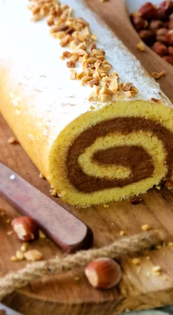 Roulé chocolat et noisettes