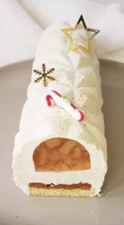 Bûche pommes, cidre et vanille TM
