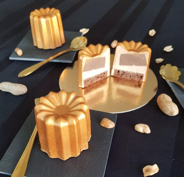 Entremet cacahuète et chocolat