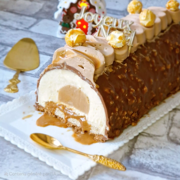 Bûche popcorn et caramel