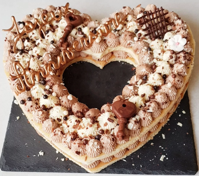 Heart cake aux 3 chocolats
