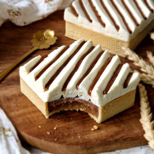 Tartelette praliné, chocolat et vanille