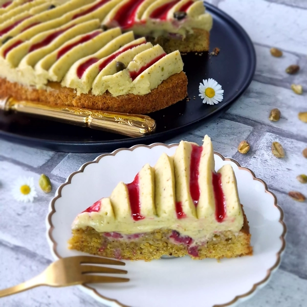 Financier pistache et framboise