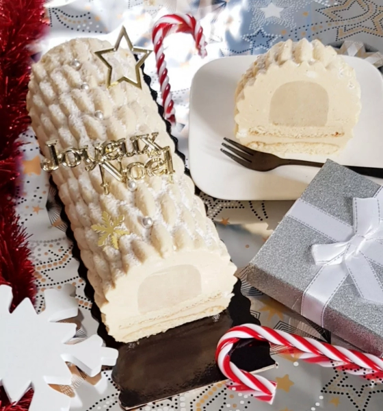 Bûche poire et caramel