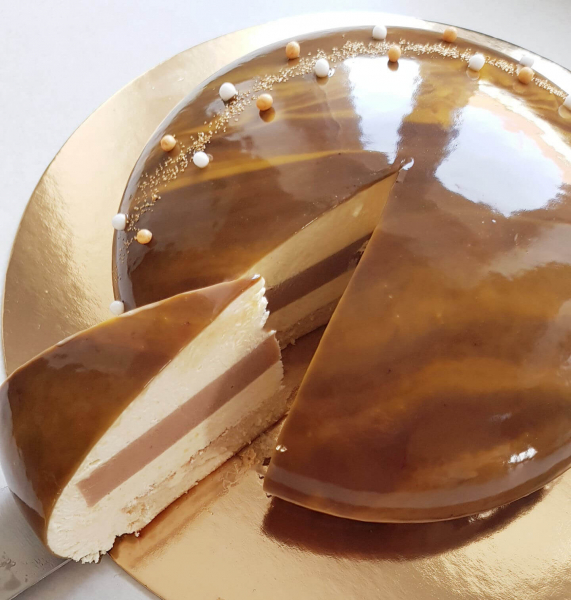 Entremet vanille et praliné