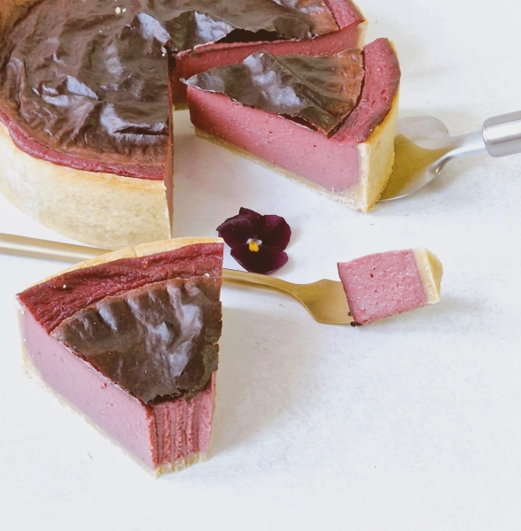 Flan à la framboise et balsamique