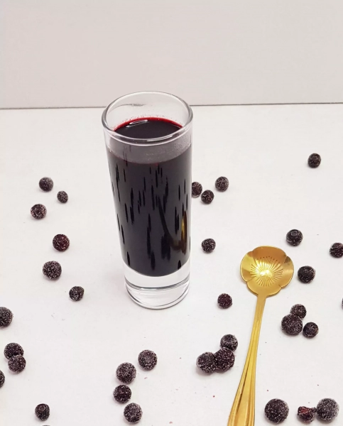 Compotée et coulis de myrtilles