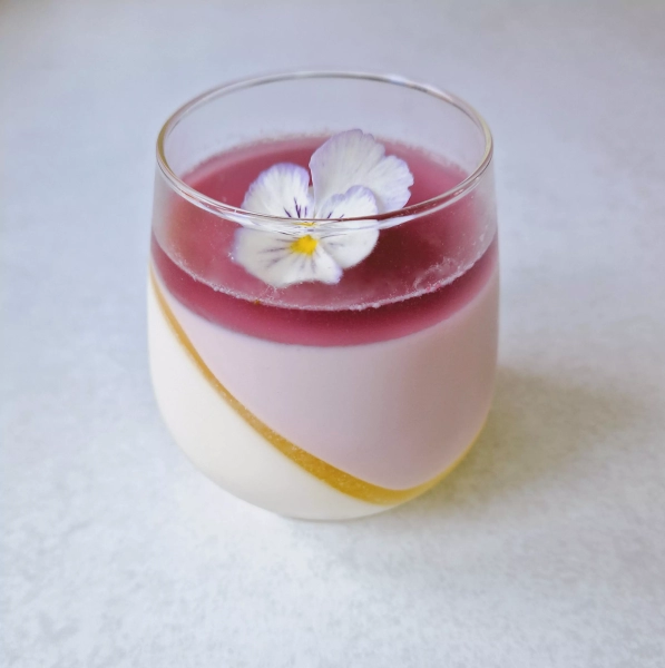 Panna cotta violette et citron