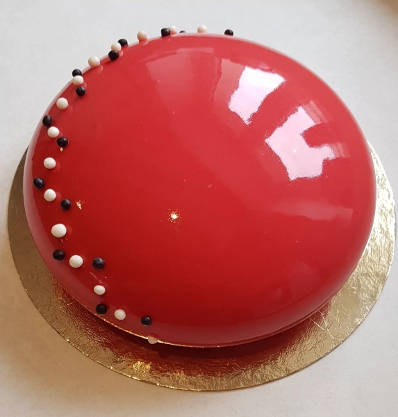 Entremet fruits rouges et chocolat blanc