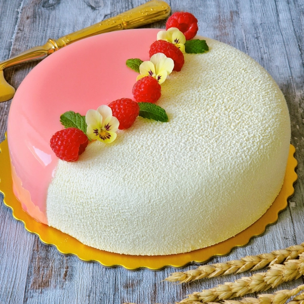 Entremet framboises et citron