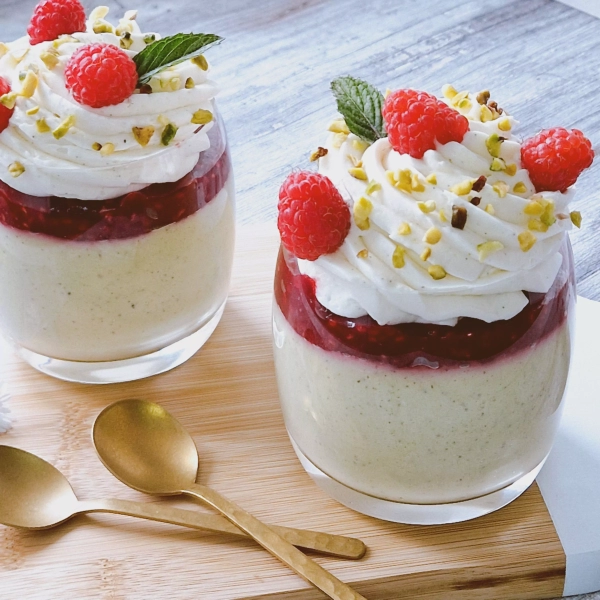 Verrines pistache et framboise