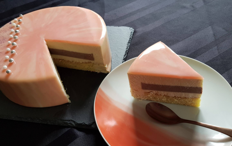 Entremet madeleine et nutella