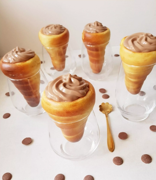 Cornets briochés au chocolat